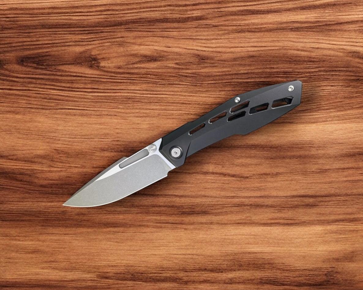 Null Knives-Null Knives Raiden R2 - Aero Black PVD Handle - Dark Stonewash Magnacut Blade-2-Urban Cutlery