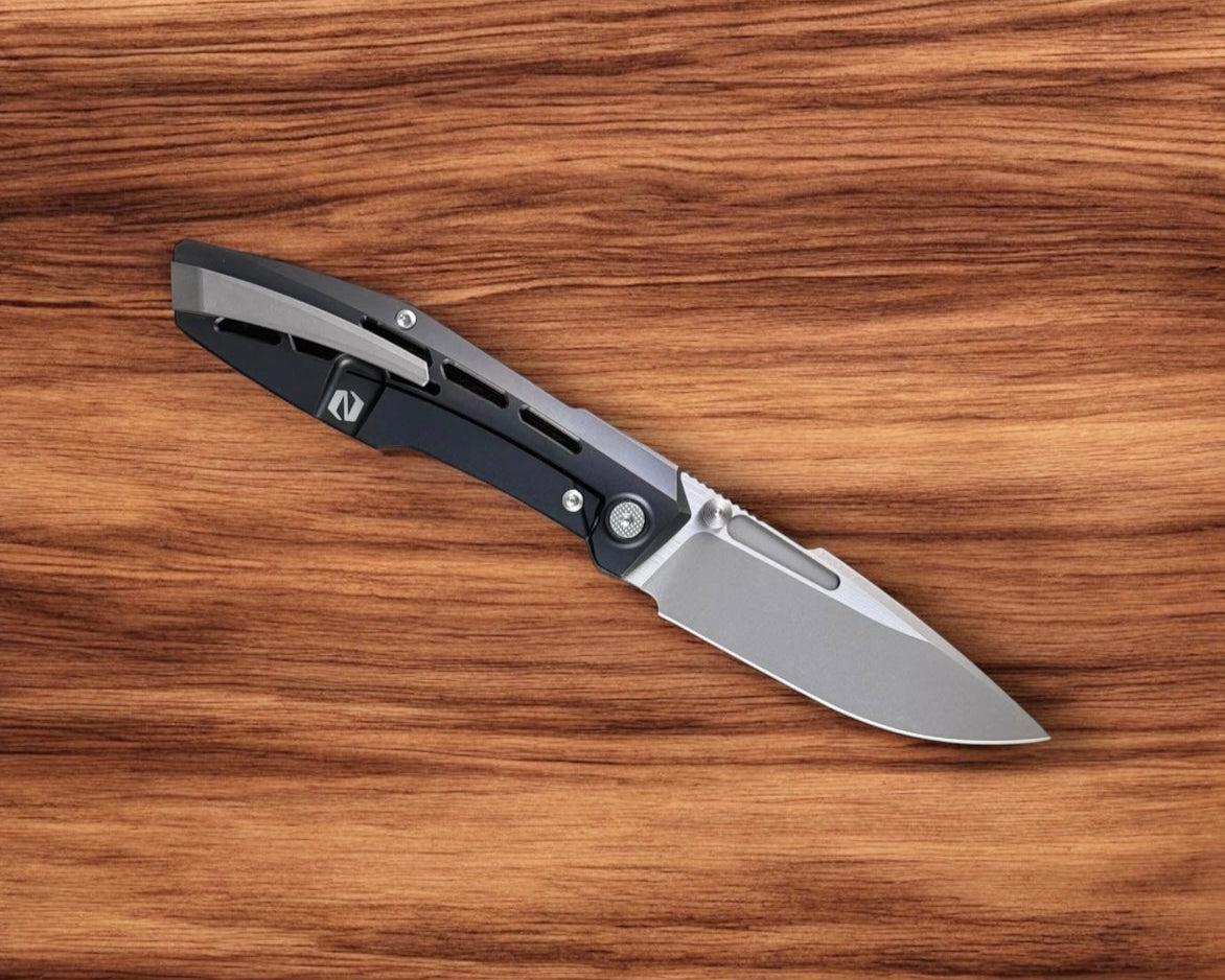 Null Knives-Null Knives Raiden R2 - Aero Black PVD Handle - Dark Stonewash Magnacut Blade-3-Urban Cutlery