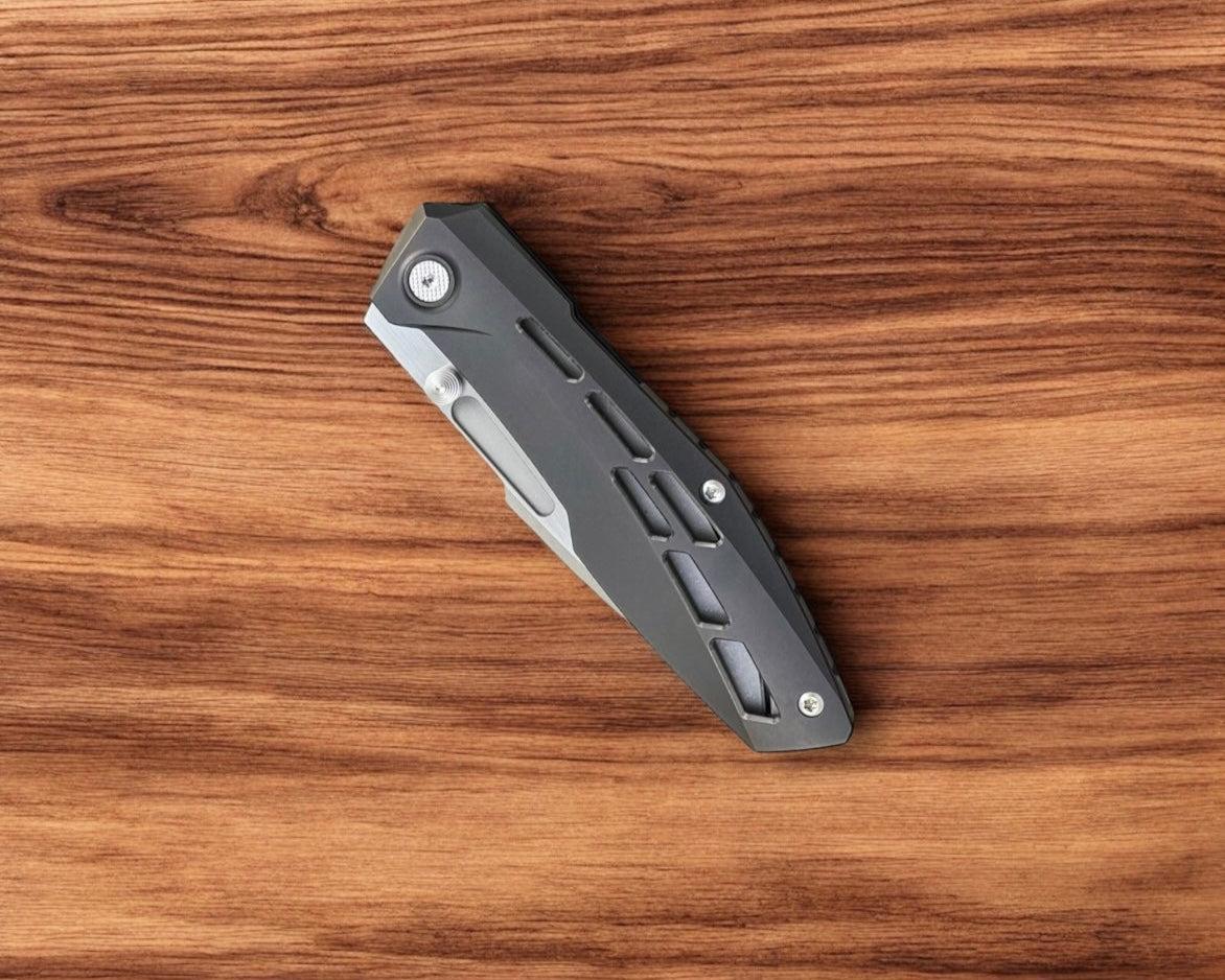 Null Knives-Null Knives Raiden R2 - Aero Black PVD Handle - Dark Stonewash Magnacut Blade-4-Urban Cutlery