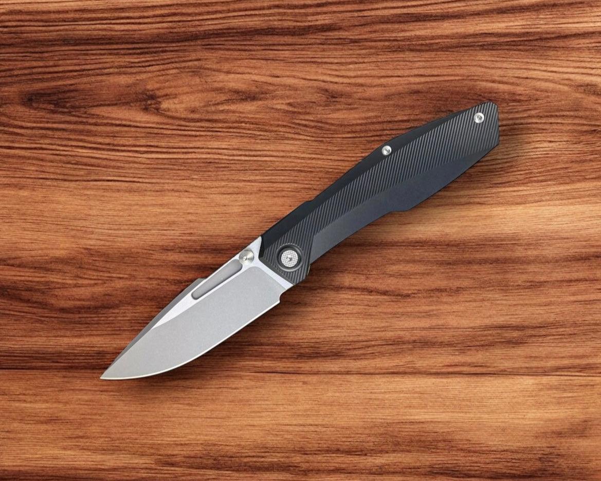 Null Knives-Null Knives Raiden R2 - Milled Black PVD Handle - Dark Stonewash Magnacut Blade-2-Urban Cutlery