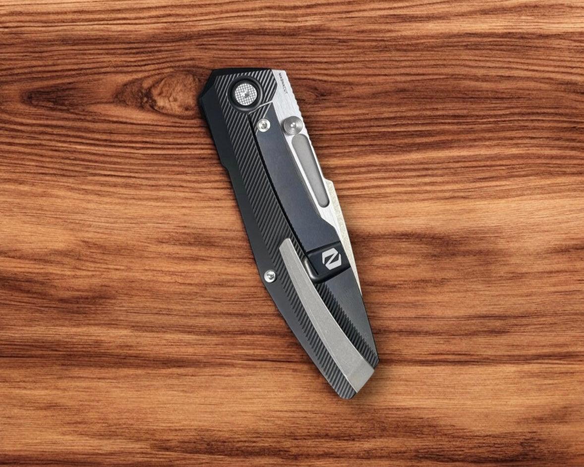 Null Knives-Null Knives Raiden R2 - Milled Black PVD Handle - Dark Stonewash Magnacut Blade-5-Urban Cutlery