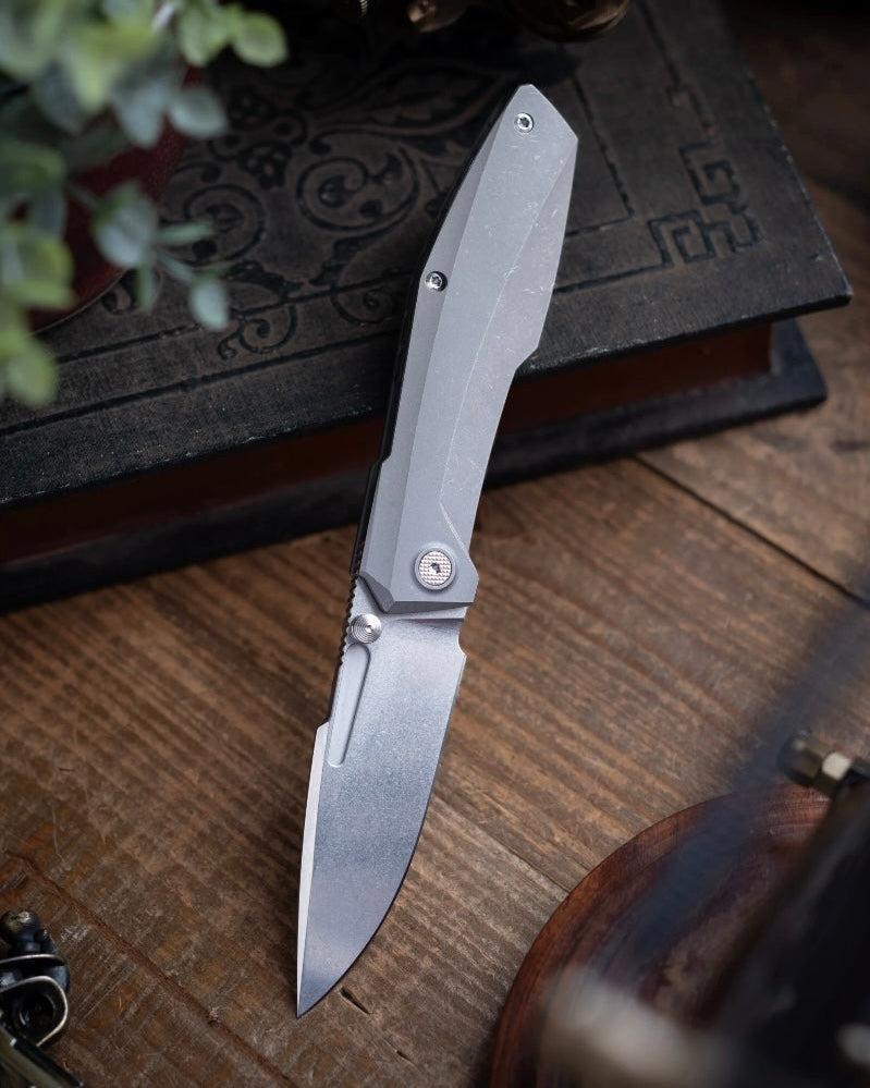 Null Knives-Null Knives Raiden R2 - Smooth Staticwash Handle - Stonewash Magnacut Blade-3-Urban Cutlery