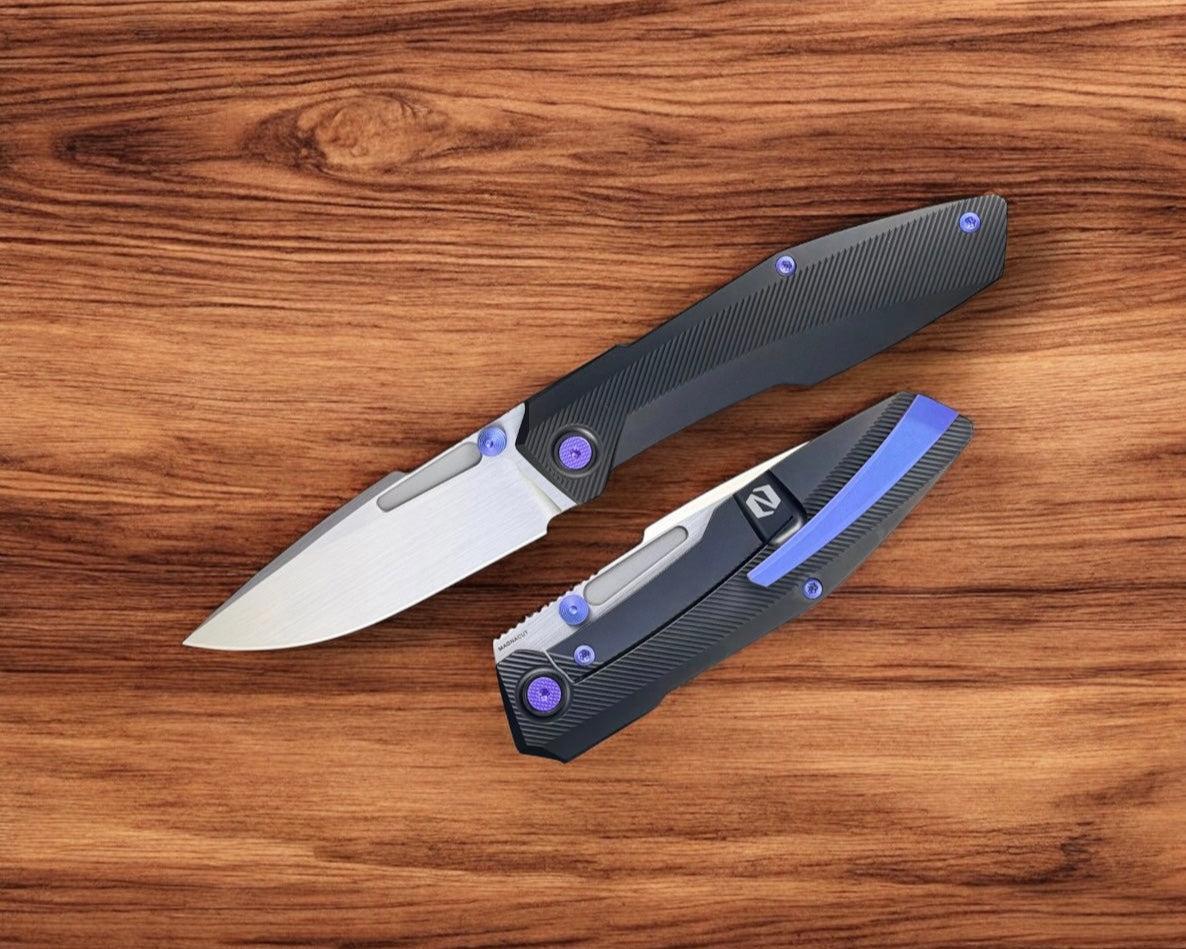 Null Knives-Null Knives Raiden R2 - Type S Black PVD/Blurple Handle - Hand Rubbed Magnacut Blade-1-Urban Cutlery