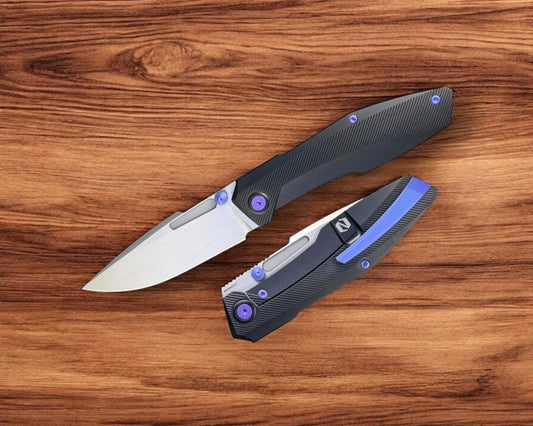 Null Knives-Null Knives Raiden R2 - Type S Black PVD/Blurple Handle - Hand Rubbed Magnacut Blade-1-Urban Cutlery