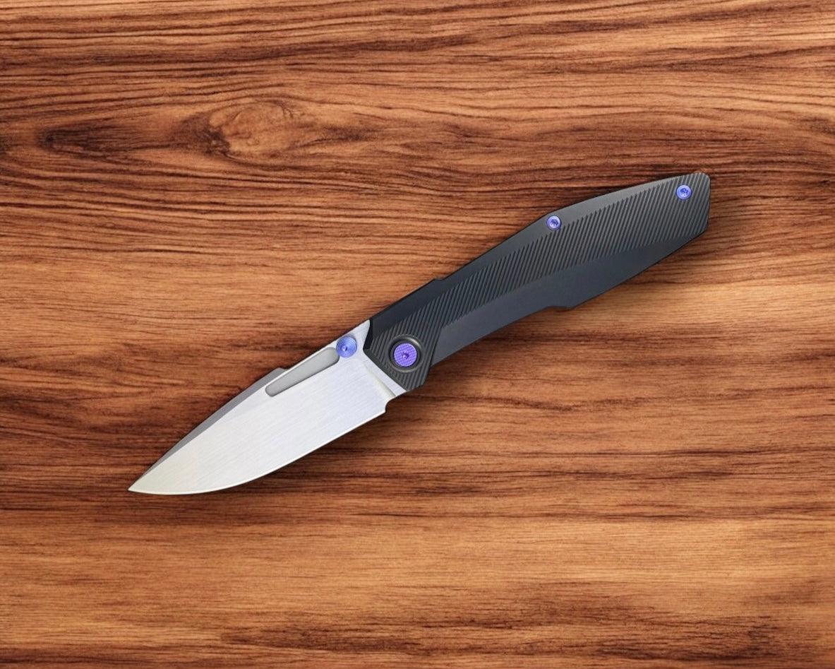 Null Knives-Null Knives Raiden R2 - Type S Black PVD/Blurple Handle - Hand Rubbed Magnacut Blade-2-Urban Cutlery