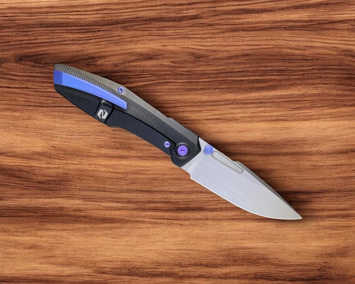 Null Knives-Null Knives Raiden R2 - Type S Black PVD/Blurple Handle - Hand Rubbed Magnacut Blade-3-Urban Cutlery