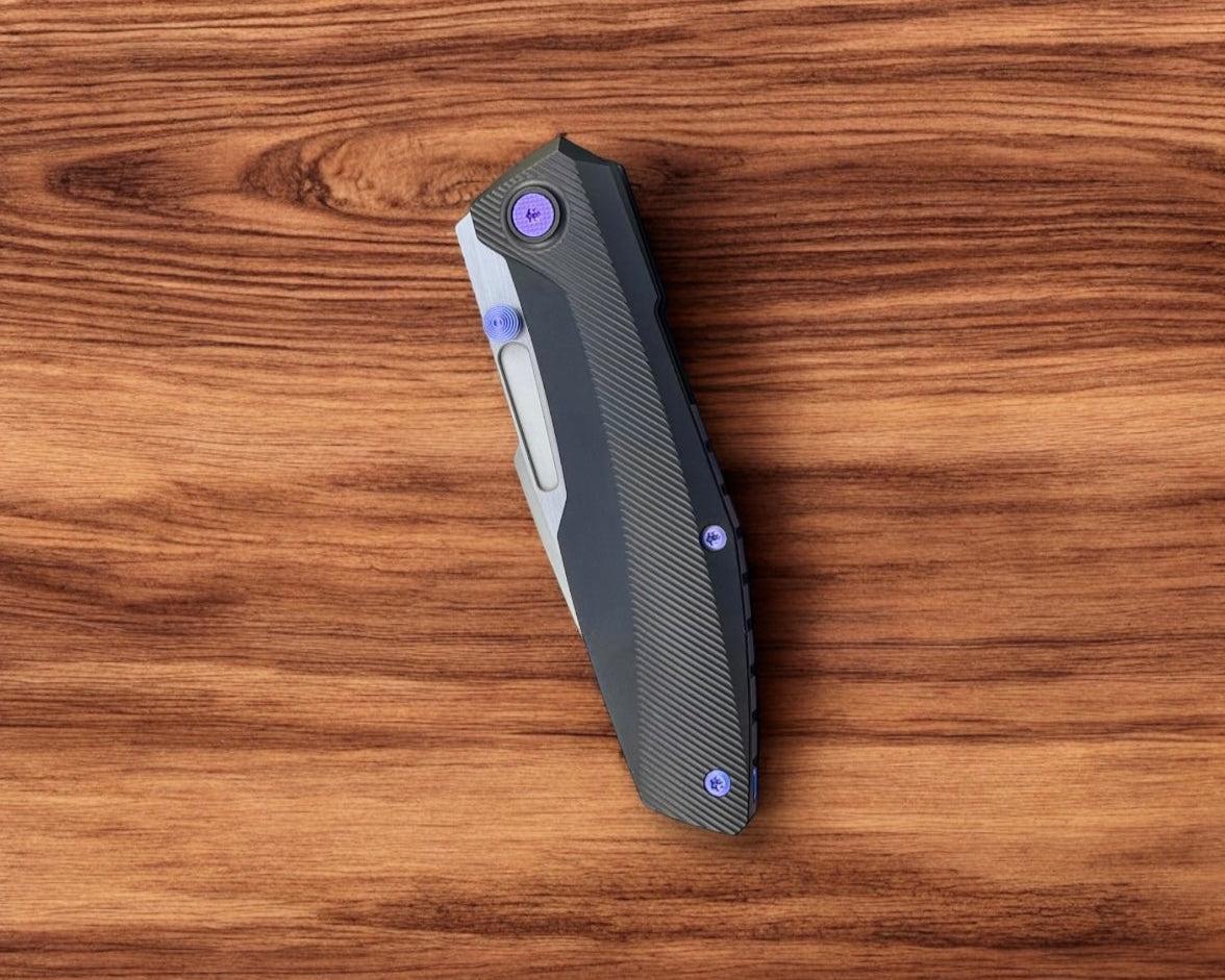 Null Knives-Null Knives Raiden R2 - Type S Black PVD/Blurple Handle - Hand Rubbed Magnacut Blade-4-Urban Cutlery