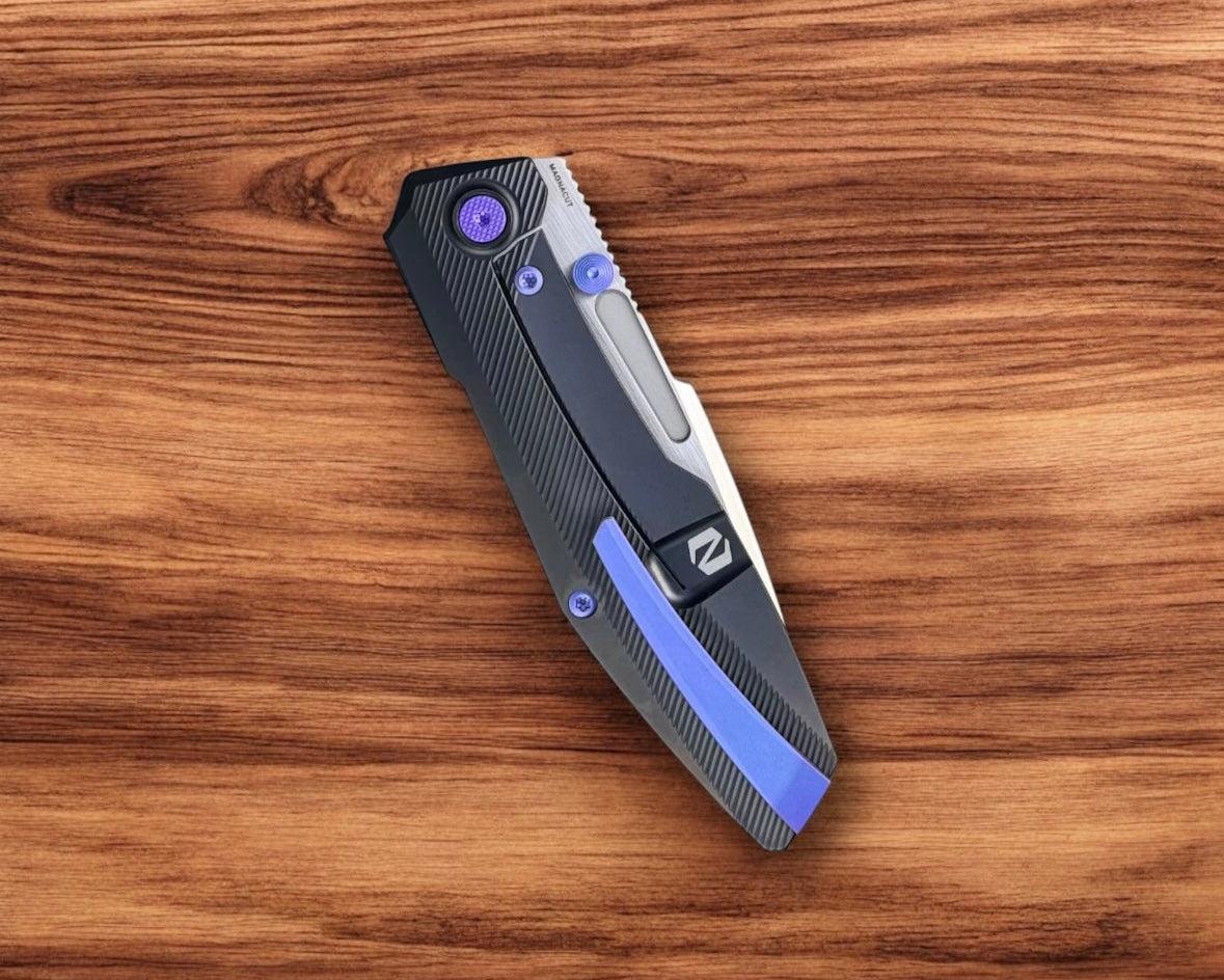 Null Knives-Null Knives Raiden R2 - Type S Black PVD/Blurple Handle - Hand Rubbed Magnacut Blade-5-Urban Cutlery