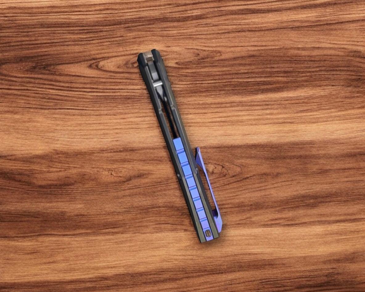 Null Knives-Null Knives Raiden R2 - Type S Black PVD/Blurple Handle - Hand Rubbed Magnacut Blade-6-Urban Cutlery