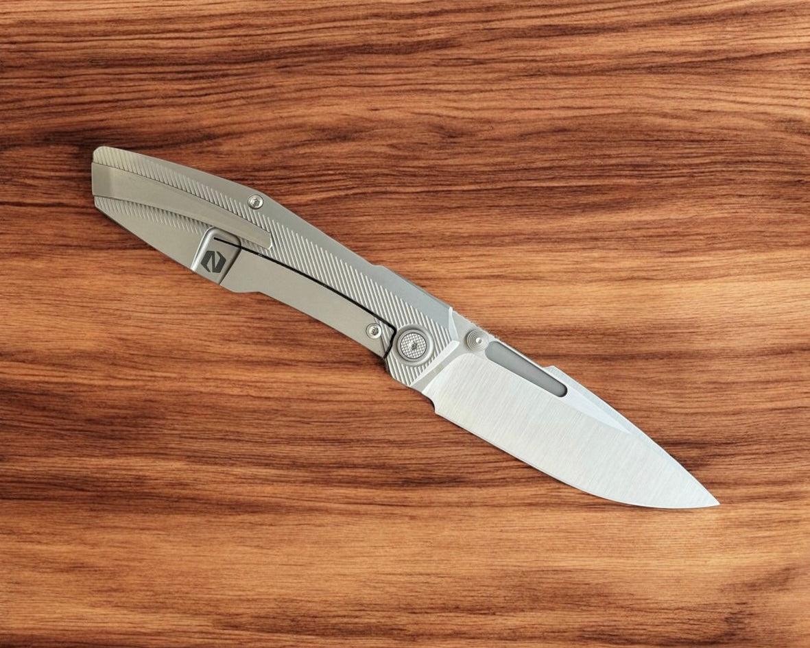 Null Knives-Null Knives Raiden R2 - Type S Blasted Handle - Belt Satin Magnacut Blade-3-Urban Cutlery