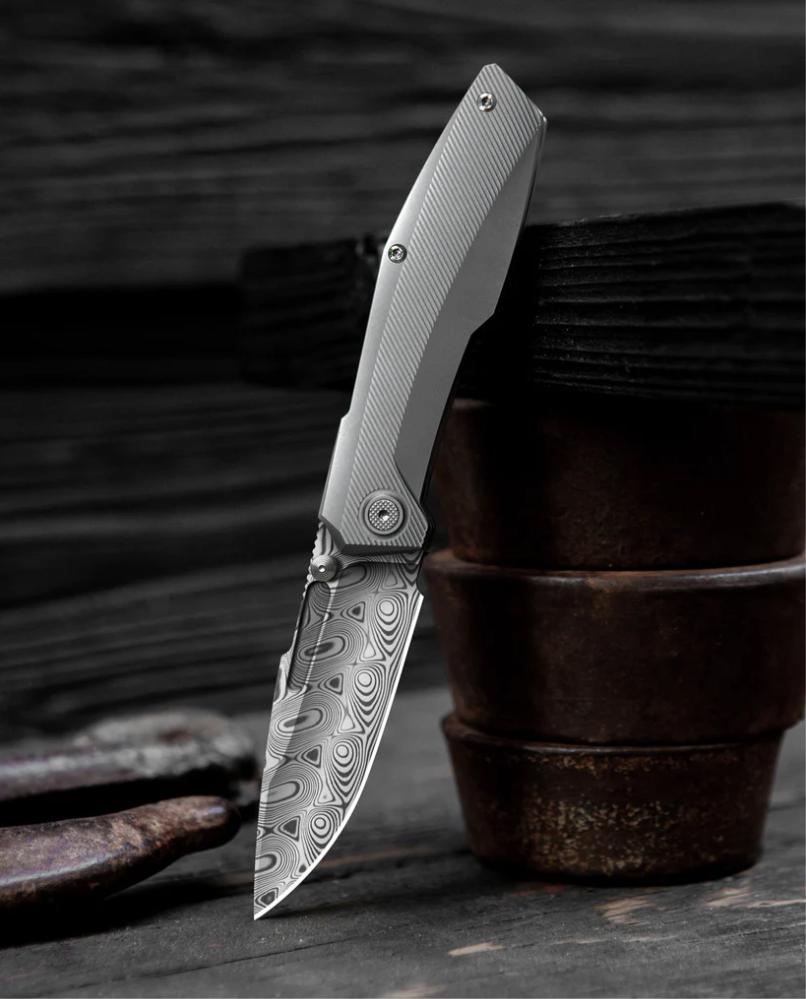 Null Knives Raiden R2 - Type S Blasted Handle - Damasteel Blade Null ...