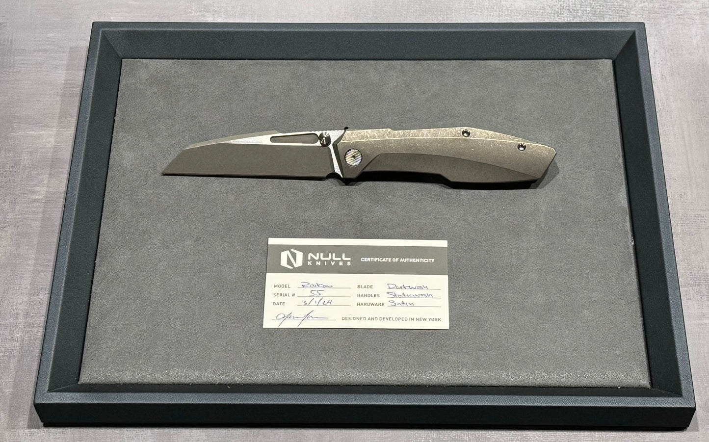 Null Knives-Null Knives Raikou - Staticwashed - Brand New-1-Urban Cutlery