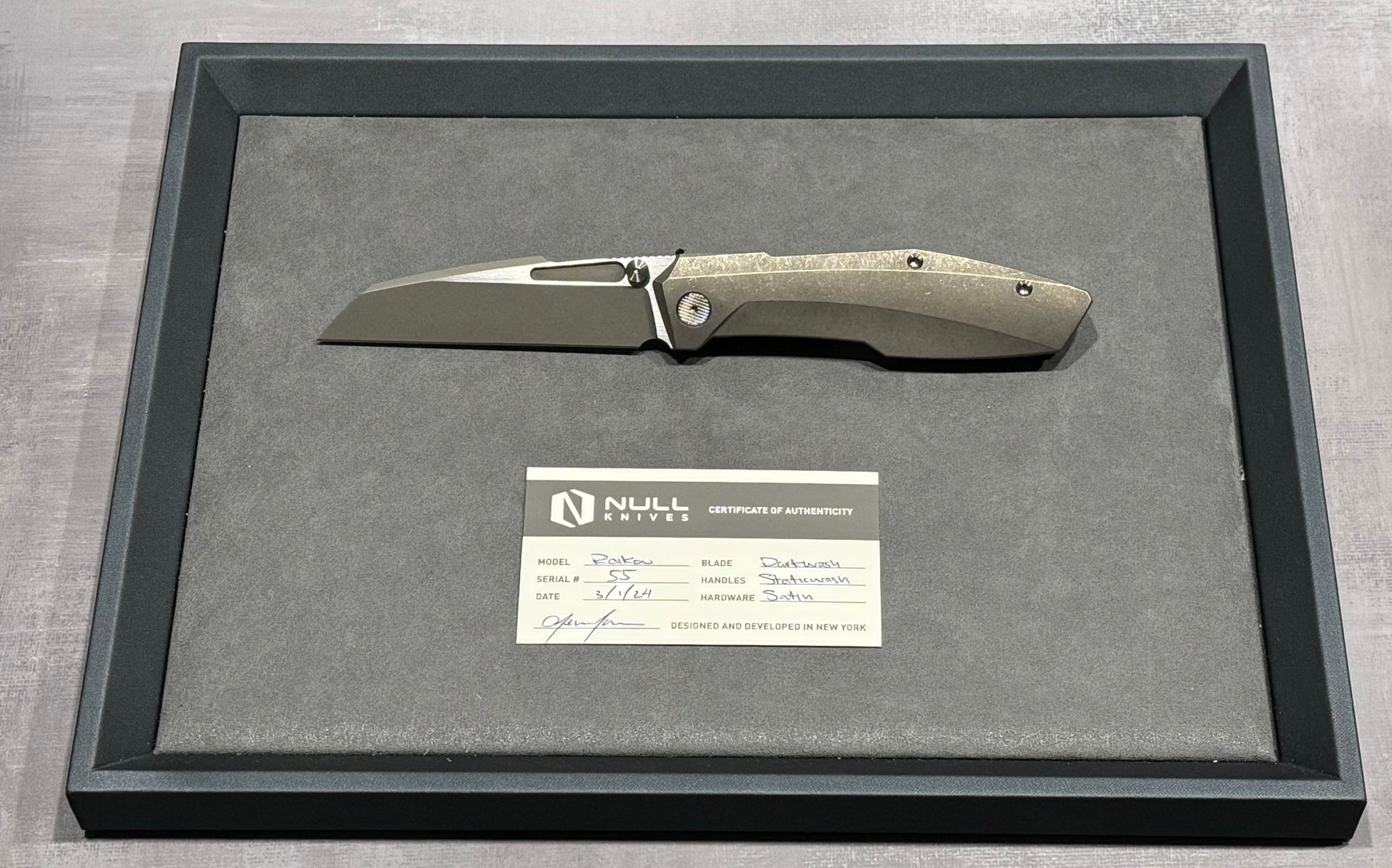 Null Knives-Null Knives Raikou - Staticwashed - Brand New-1-Urban Cutlery
