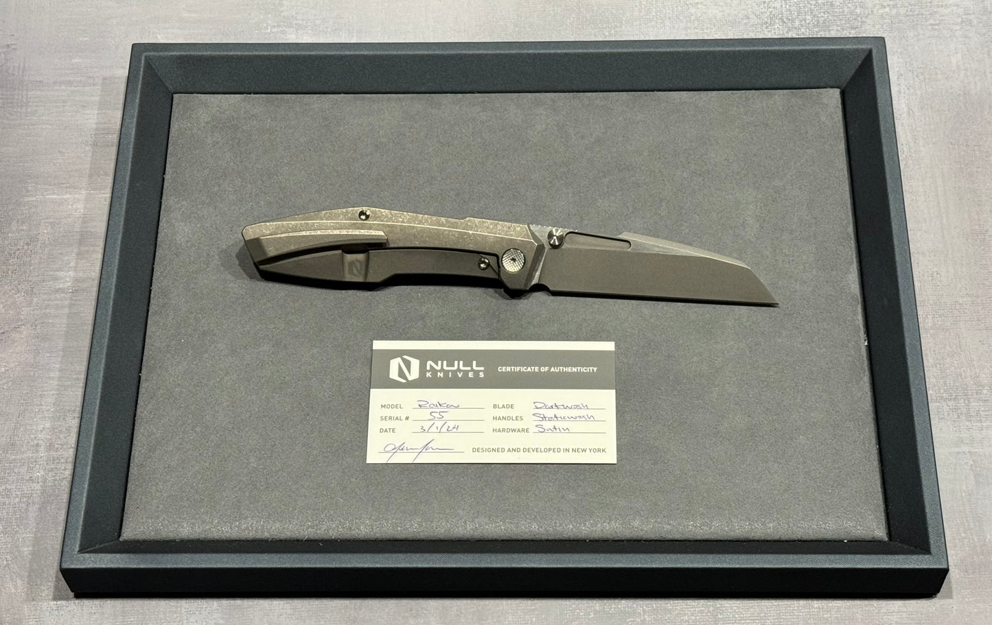 Null Knives-Null Knives Raikou - Staticwashed - Brand New-2-Urban Cutlery