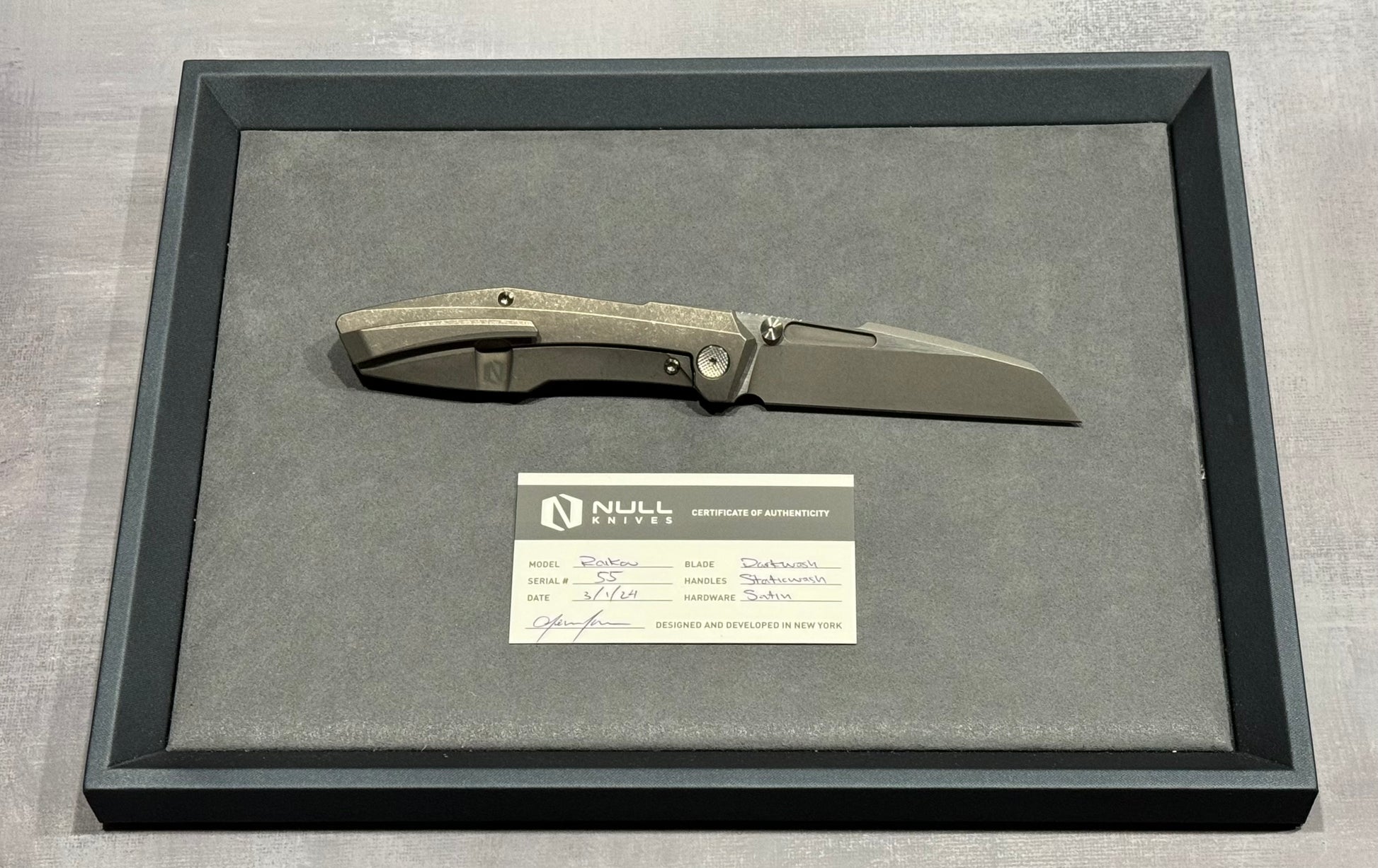 Null Knives-Null Knives Raikou - Staticwashed - Brand New-2-Urban Cutlery