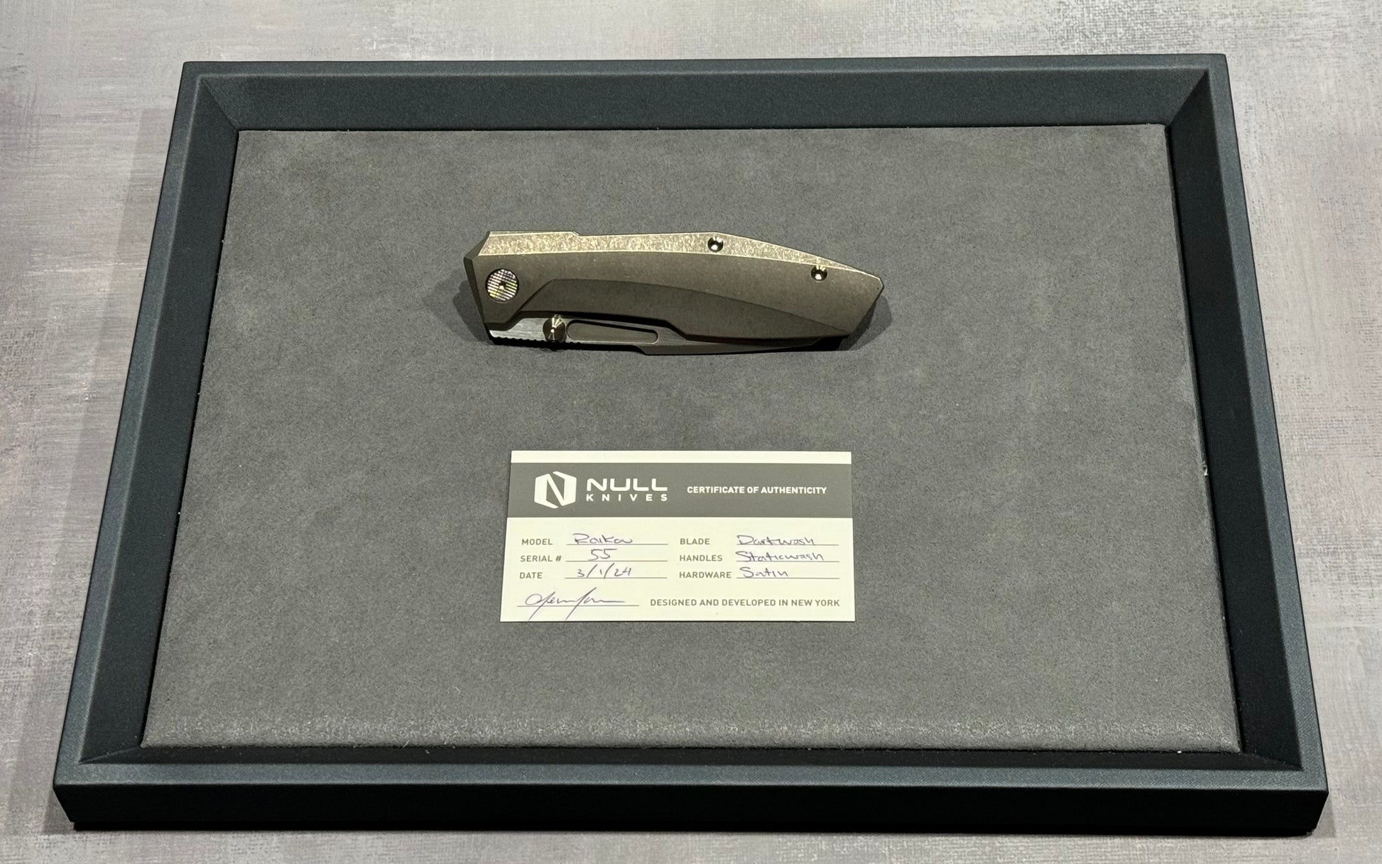 Null Knives-Null Knives Raikou - Staticwashed - Brand New-3-Urban Cutlery