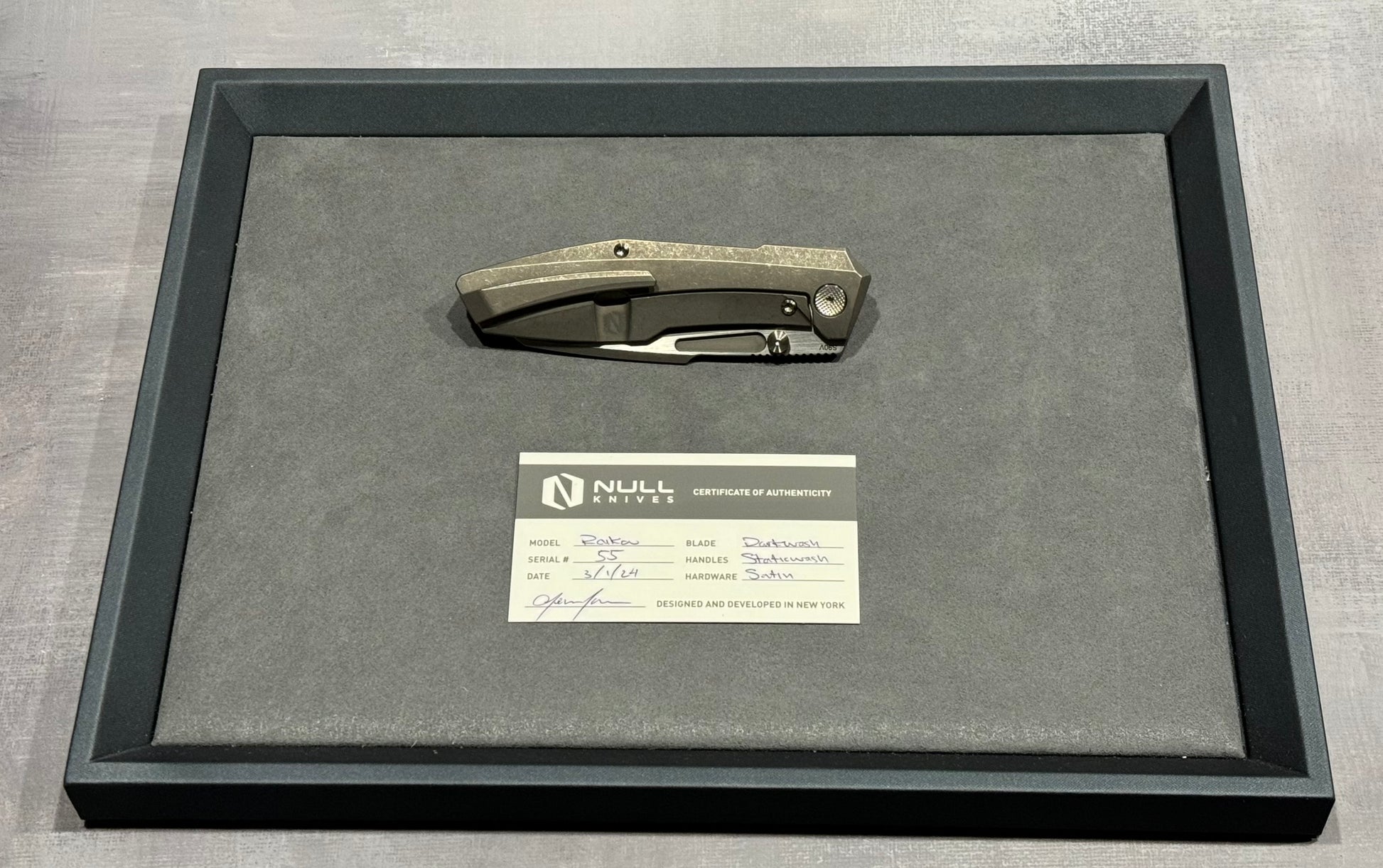 Null Knives-Null Knives Raikou - Staticwashed - Brand New-4-Urban Cutlery