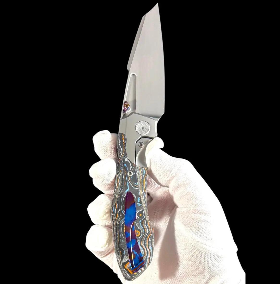 Null Knives-Null Knives UC Exclusive Voodoo - Gulf Camo Handle - Mokuti Backspacer, Clip & Thumb Grooves-10-Urban Cutlery