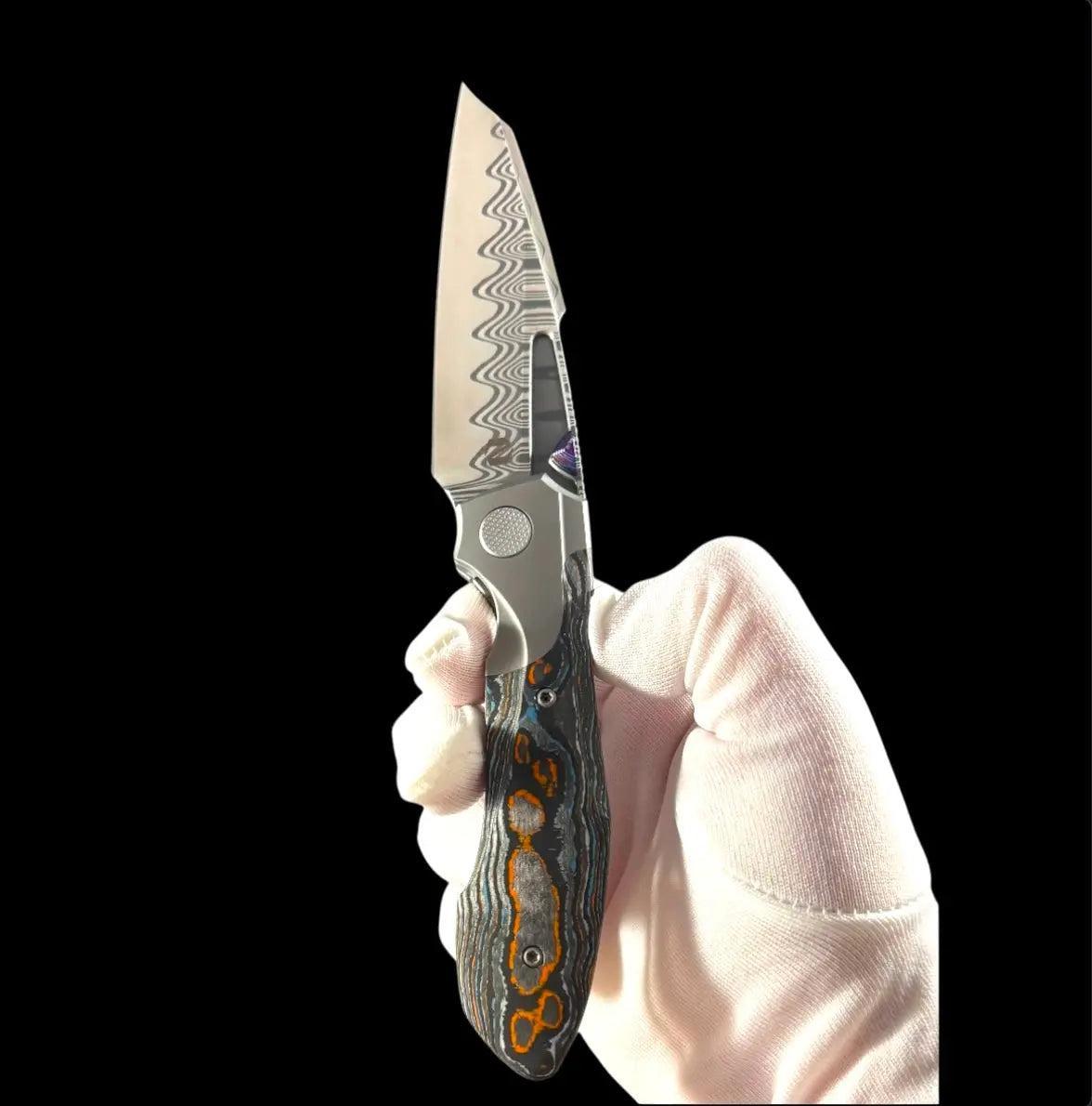 Null Knives-Null Knives UC Exclusive Voodoo - Gulf Camo Handle - Mokuti Backspacer, Clip & Thumb Grooves-12-Urban Cutlery