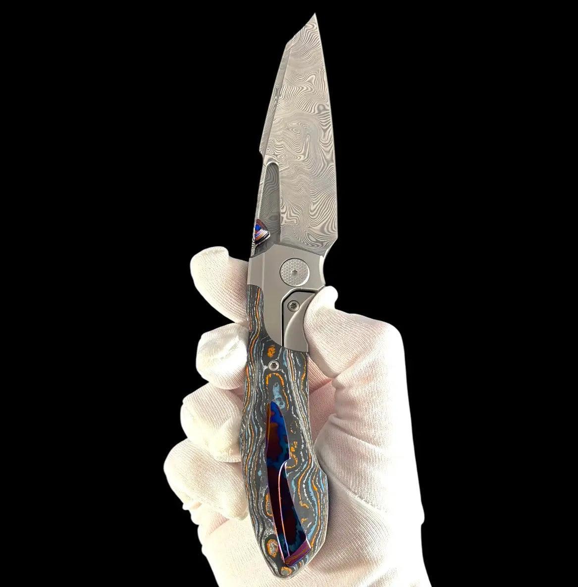 Null Knives-Null Knives UC Exclusive Voodoo - Gulf Camo Handle - Mokuti Backspacer, Clip & Thumb Grooves-4-Urban Cutlery