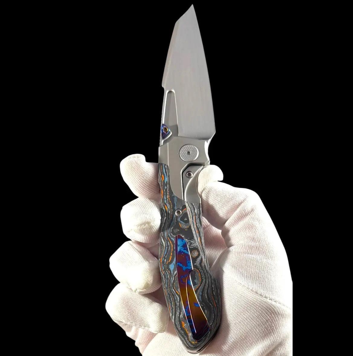 Null Knives-Null Knives UC Exclusive Voodoo - Gulf Camo Handle - Mokuti Backspacer, Clip & Thumb Grooves-6-Urban Cutlery