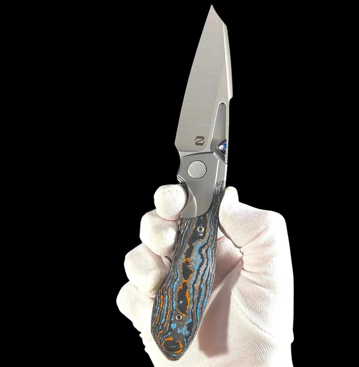 Null Knives-Null Knives UC Exclusive Voodoo - Gulf Camo Handle - Mokuti Backspacer, Clip & Thumb Grooves-9-Urban Cutlery