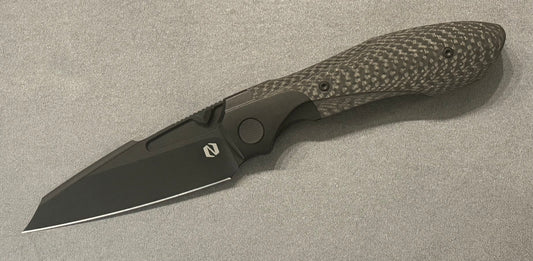 Null Knives-Null Knives Voodoo - Black PVD with Weave Carbon Fiber Inlay Handle - Black PVD with Light Stonewash Finish Blade-1-Urban Cutlery