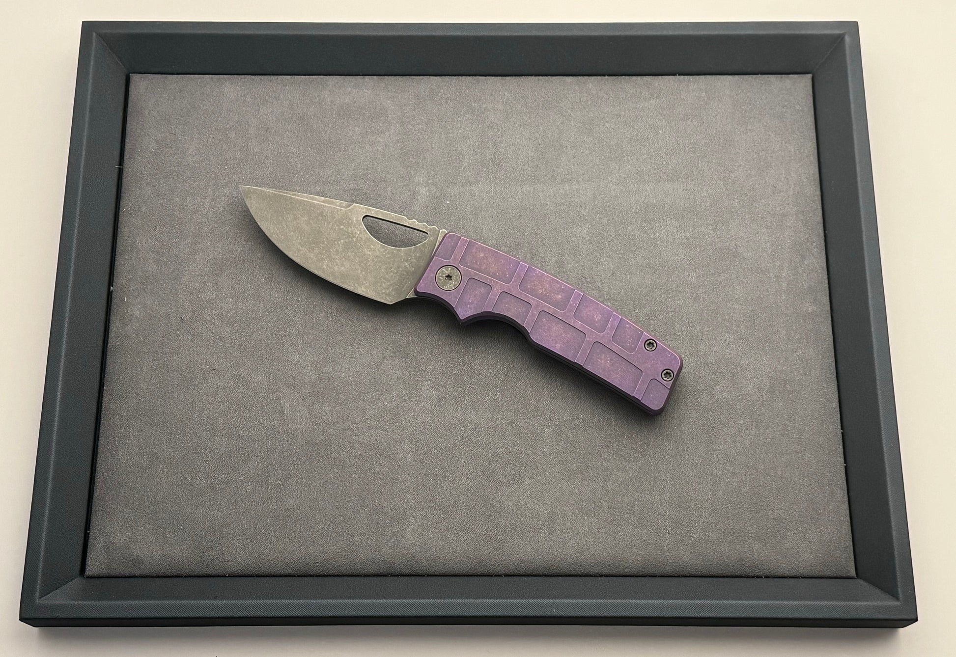 OZ Machine Company-OZ Machine Company - Roosevelt ROSIE - SW Purple MAG Milled Scales - Magnacut Blade #3035 - Brand New-3-Urban Cutlery