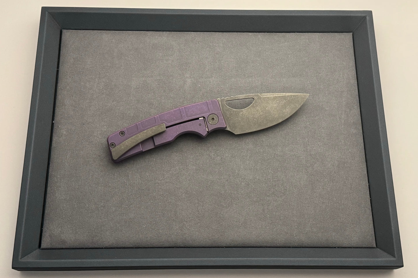 OZ Machine Company-OZ Machine Company - Roosevelt ROSIE - SW Purple MAG Milled Scales - Magnacut Blade #3035 - Brand New-4-Urban Cutlery