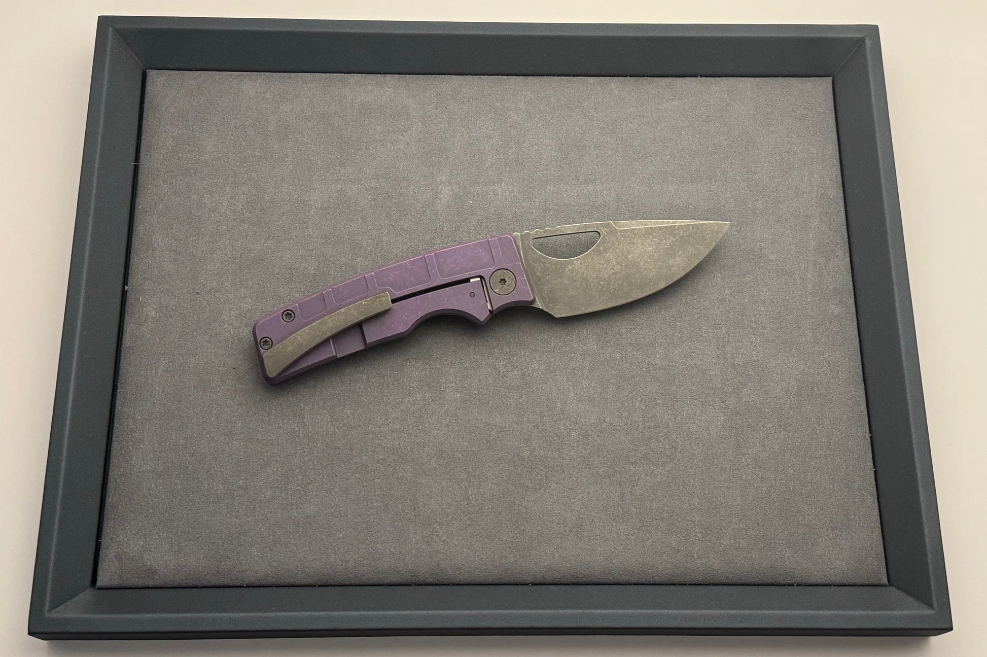 OZ Machine Company-OZ Machine Company - Roosevelt ROSIE - SW Purple MAG Milled Scales - Magnacut Blade #3035 - Brand New-4-Urban Cutlery