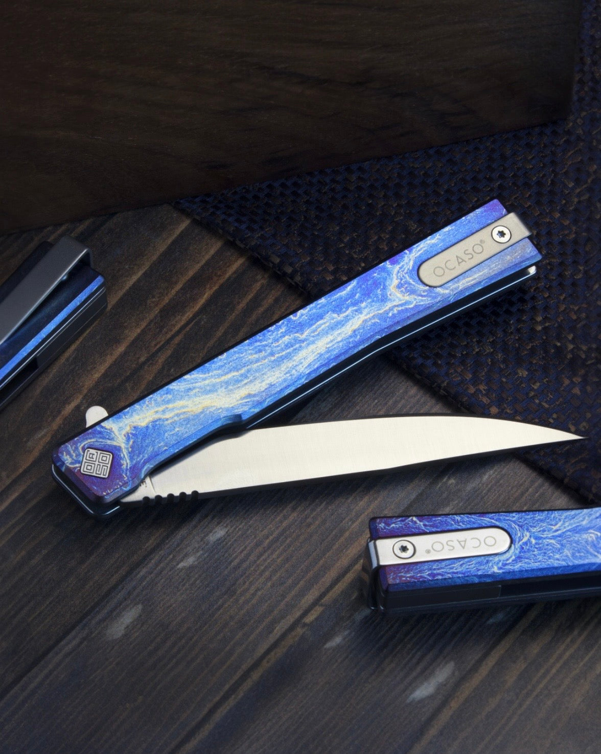 Ocaso Knives-Ocaso Knives Solstice - Anodized Titanium Handle - Satin S35VN Blade-3-Urban Cutlery