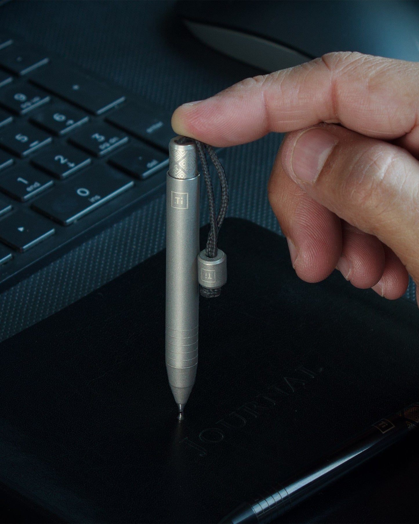 Ocaso Knives-Ocaso Titanium Mini Pen - Stonewash Titanium-2-Urban Cutlery