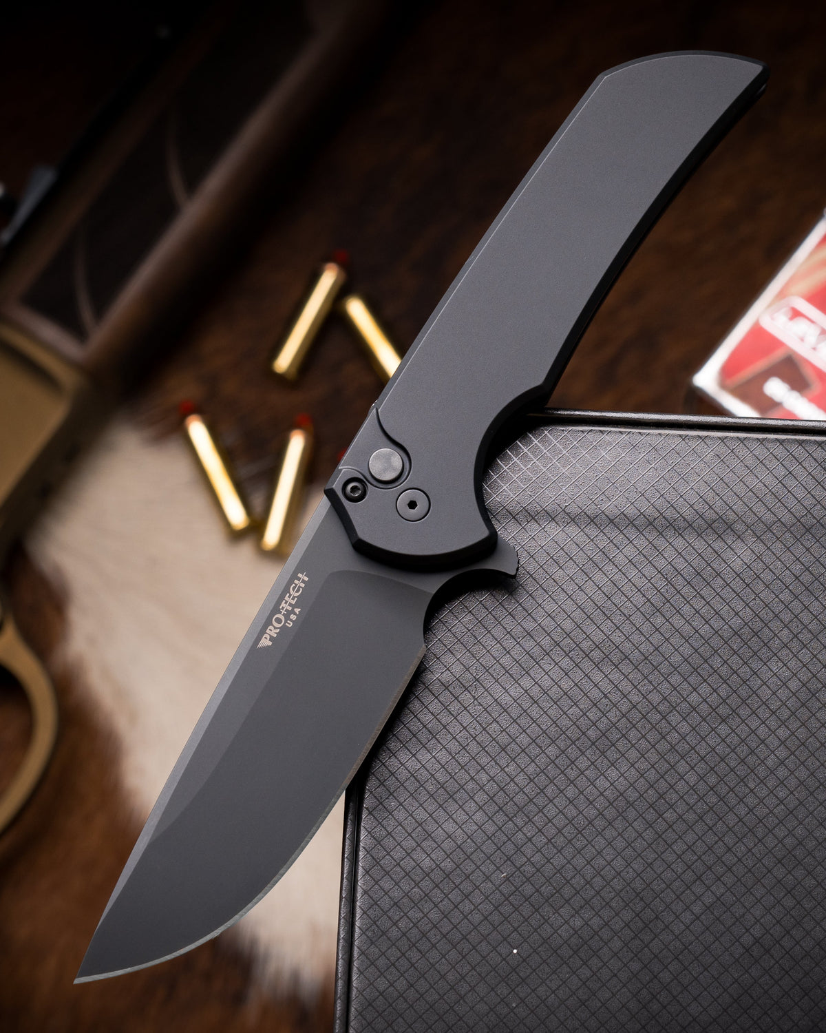 Pro-Tech Mordax (MX103) - Black Handle - DLC Black Magnacut Blade - DLC Black Mini Deep Carry Clip