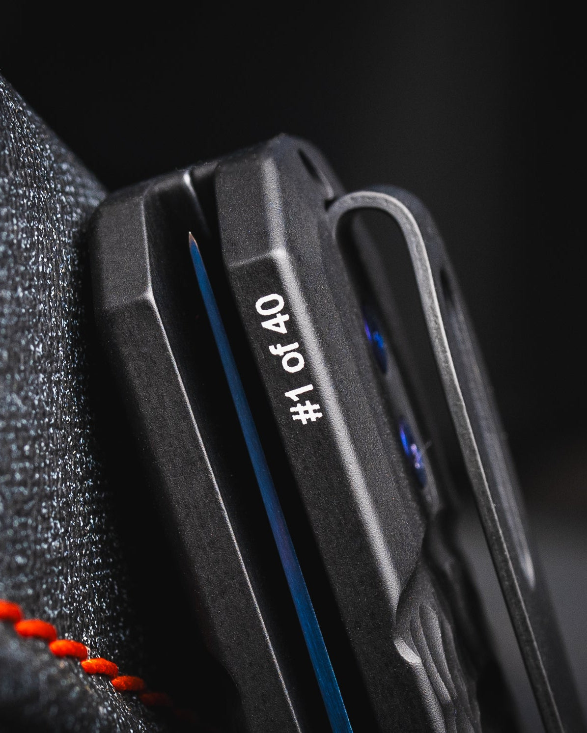 Pro-Tech CCKS Fall 2026 Exclusive CCKSF26.Godfather.1 Godfather AUTO - Jigged Black Handles - Sapphire Blue 154CM Blade - Abalone Button - Sapphire Blue Hardware /40