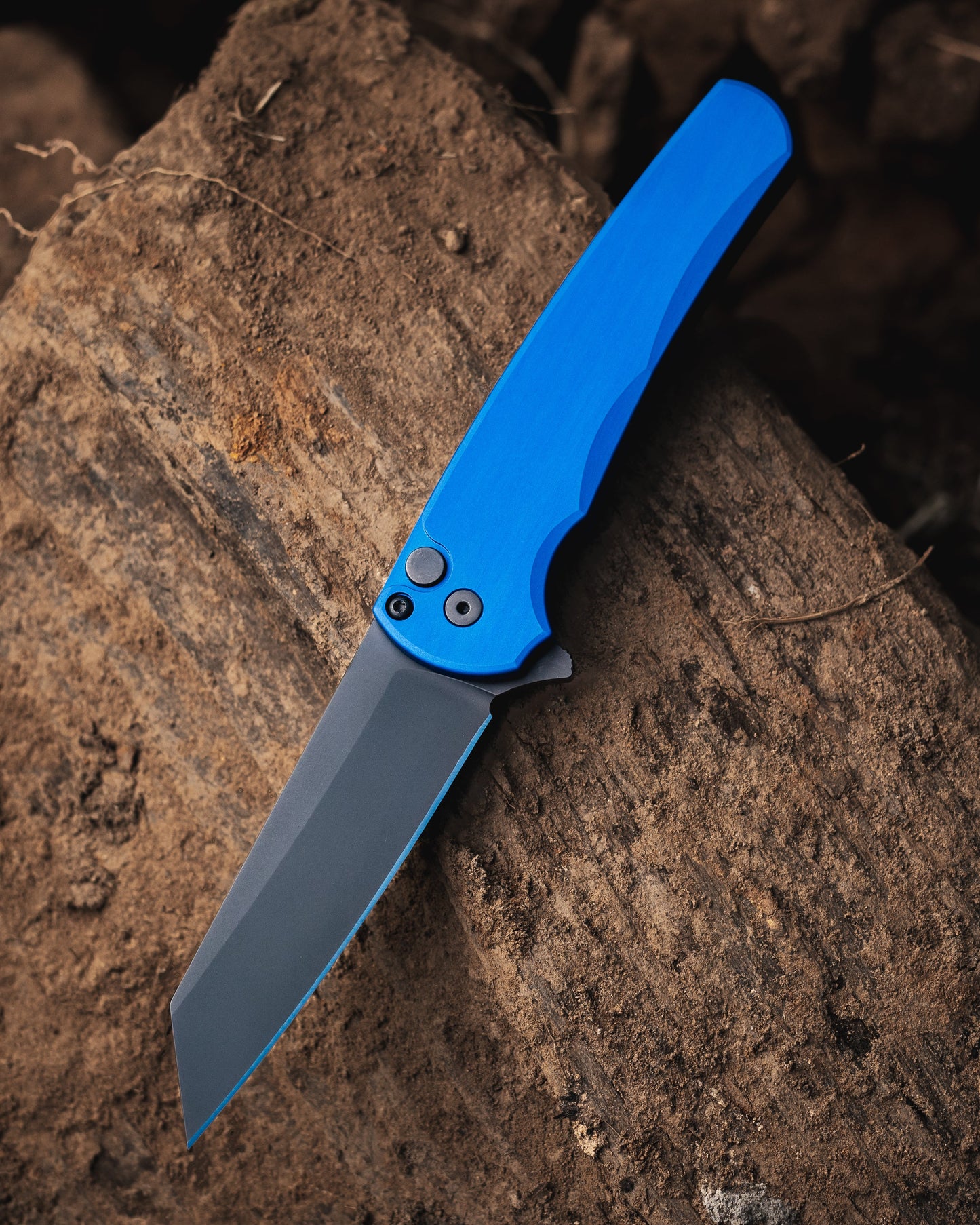 Pro-Tech 5403.Blue Malibu - Blue Handle - DLC Black Reverse Tanto Magnacut Blade - Black Hardware