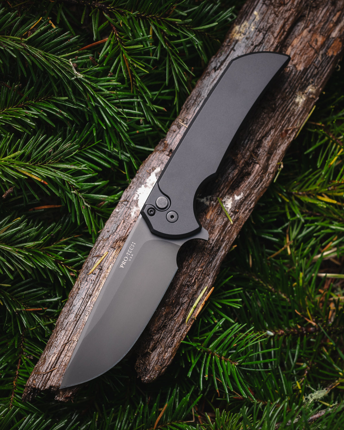 Pro-Tech Mordax (MX103) - Black Handle - DLC Black Magnacut Blade - DLC Black Mini Deep Carry Clip