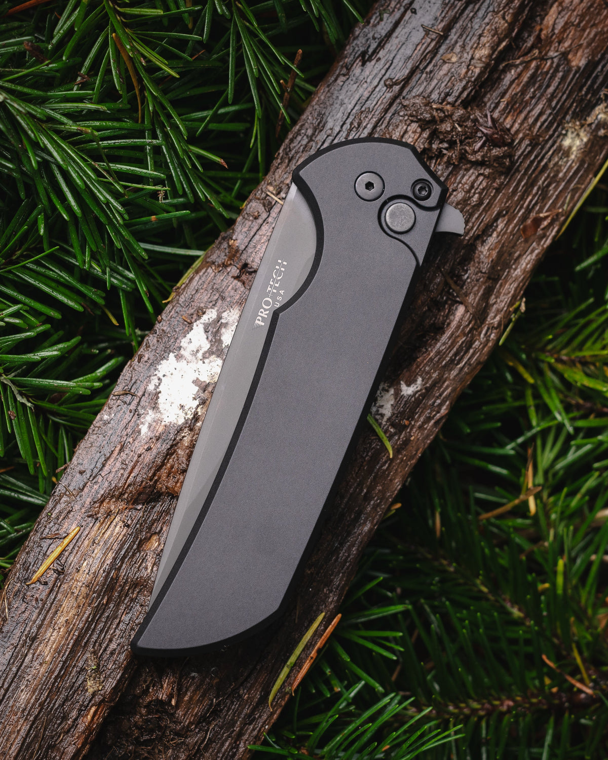 Pro-Tech Mordax (MX103) - Black Handle - DLC Black Magnacut Blade - DLC Black Mini Deep Carry Clip