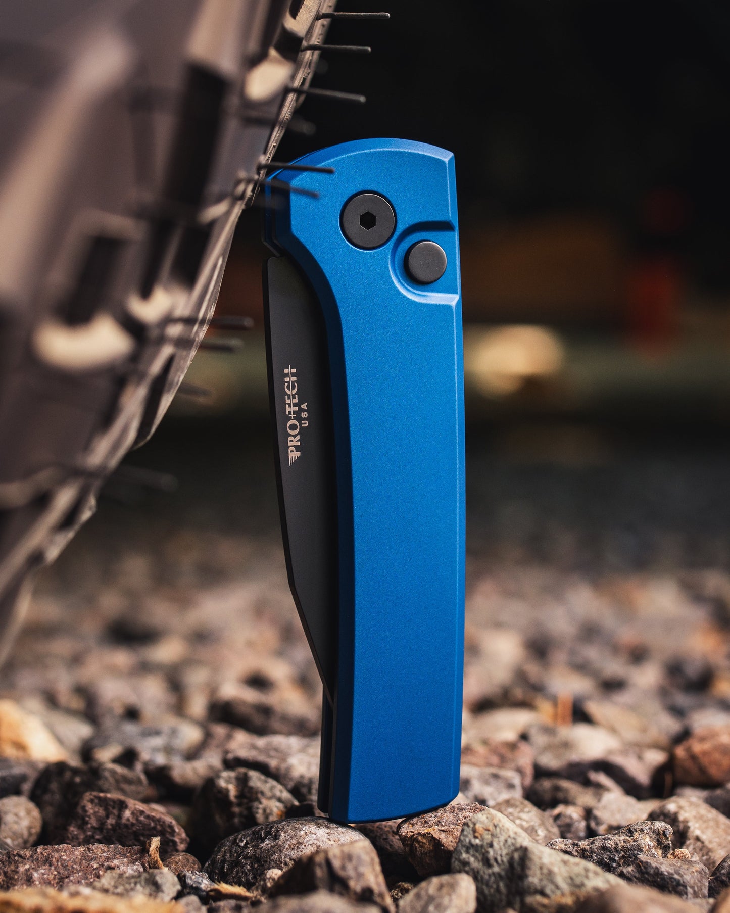 Chaves x ProTech Scapegoat RCS1103.Blue Auto - Blue Handles - DLC Black MAGNAMAX Blade - Black Hardware