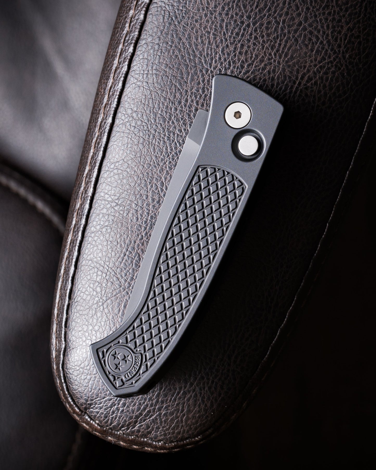 Pro-Tech WB1106 Brend Classic Auto - Diamond Textured Black Handles - DLC Black Magnacut Blade - Blasted Hardware