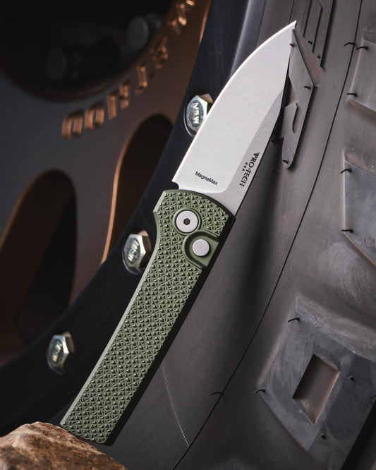 Pro-Tech-Chaves x ProTech Scapegoat RCS1105.Green Auto - Carbide Textured Green Handles - Stonewash MAGNAMAX Blade-1-Urban Cutlery