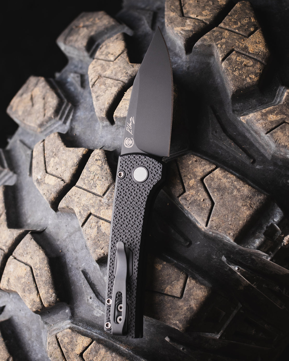 Pro-Tech-Chaves x ProTech Scapegoat RCS1106 Auto - Carbide Textured Black Handles - DLC Black MAGNAMAX Blade-3-Urban Cutlery