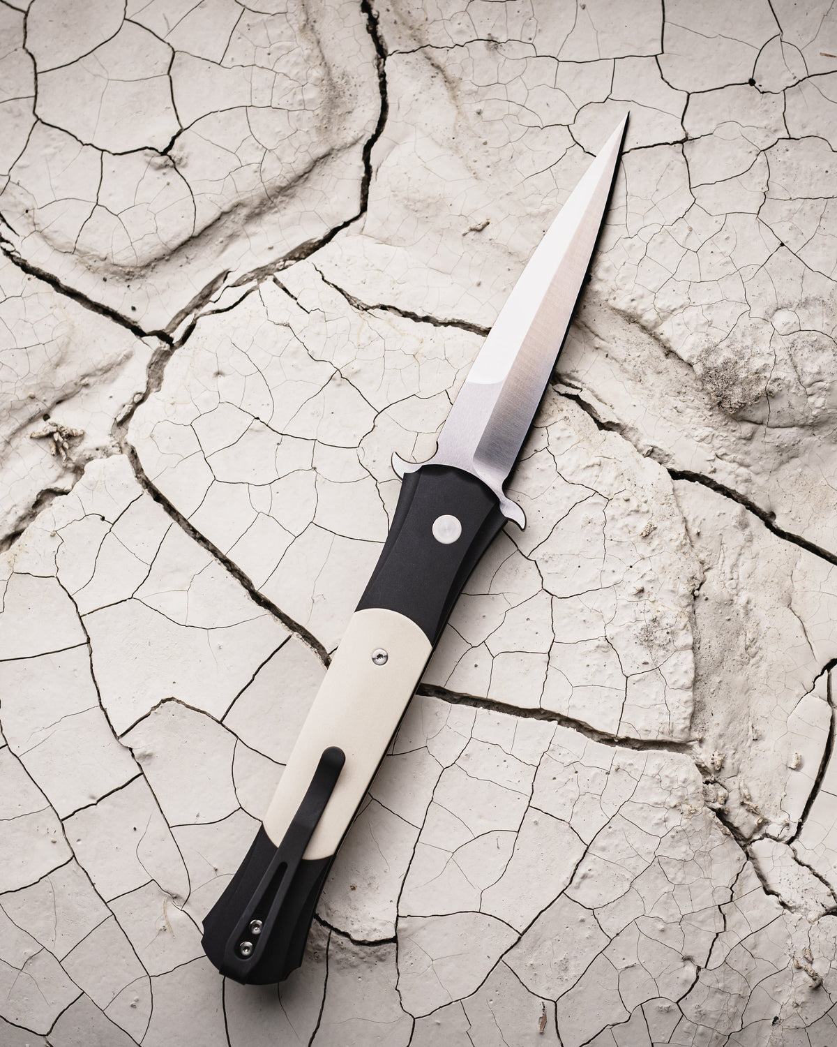 Pro-Tech-Pro-Tech 1951 Large Don - TUXEDO (Black Handle w/ Ivory Micarta Inlay) Handles - Satin Fully 3D Machined 154cm Blade - Satin Hardware-2-Urban Cutlery