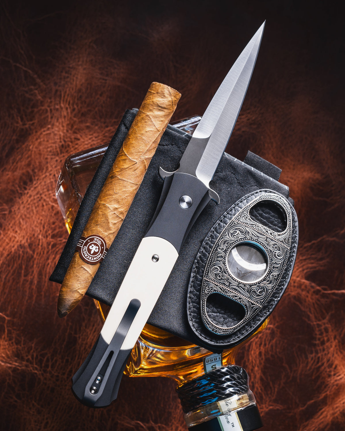 Pro-Tech-Pro-Tech 1951 Large Don - TUXEDO (Black Handle w/ Ivory Micarta Inlay) Handles - Satin Fully 3D Machined 154cm Blade - Satin Hardware-7-Urban Cutlery