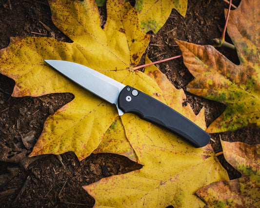 Pro-Tech-Pro-Tech 5301 Malibu - Black Handle - Stonewash Magnacut Wharncliffe Blade-1-Urban Cutlery