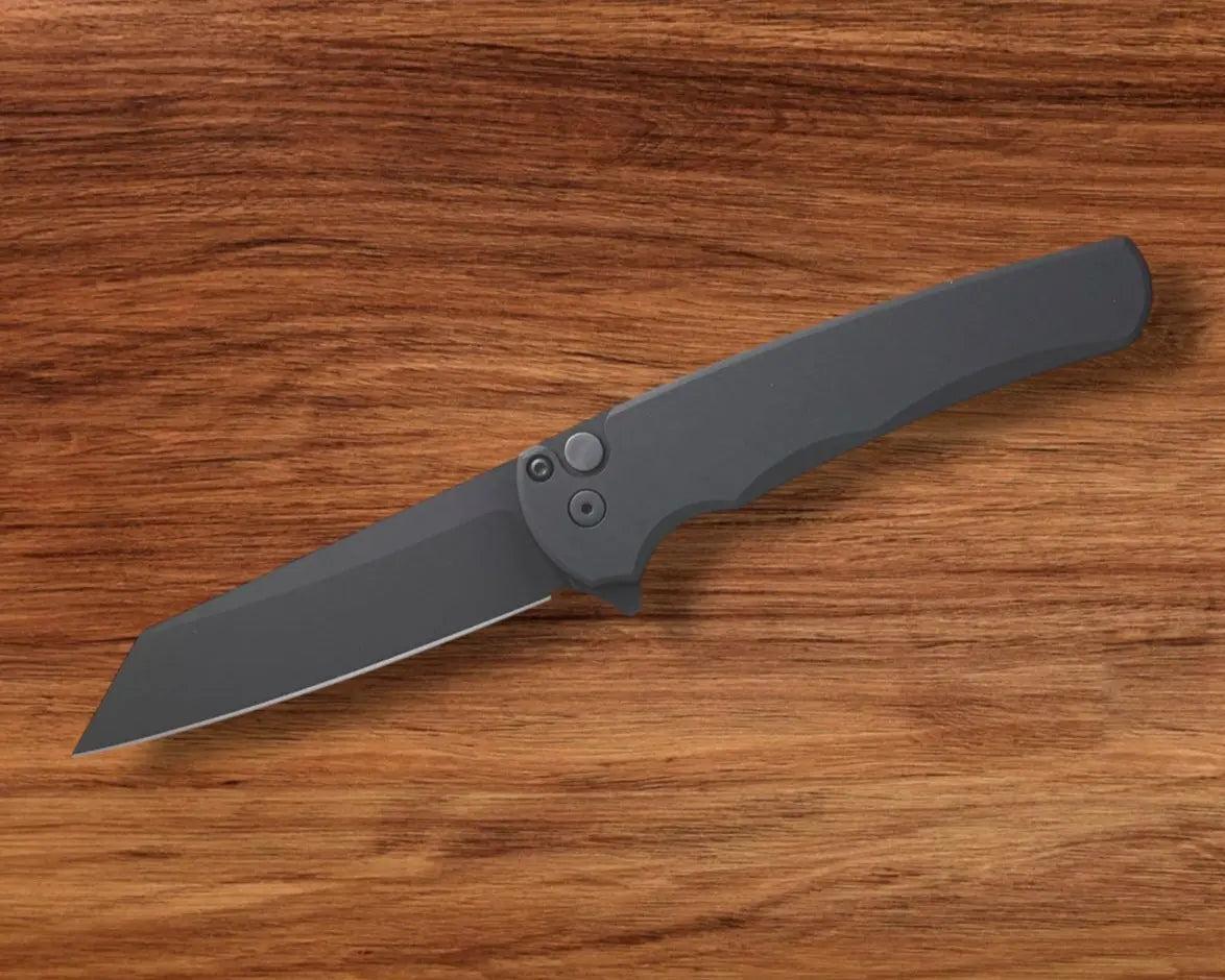 Pro-Tech-Pro-Tech 5403 Malibu - Smooth Black Handle - DLC Black Reverse Tanto Magnacut Blade - DLC Black Mini Deep Carry Clip-2-Urban Cutlery