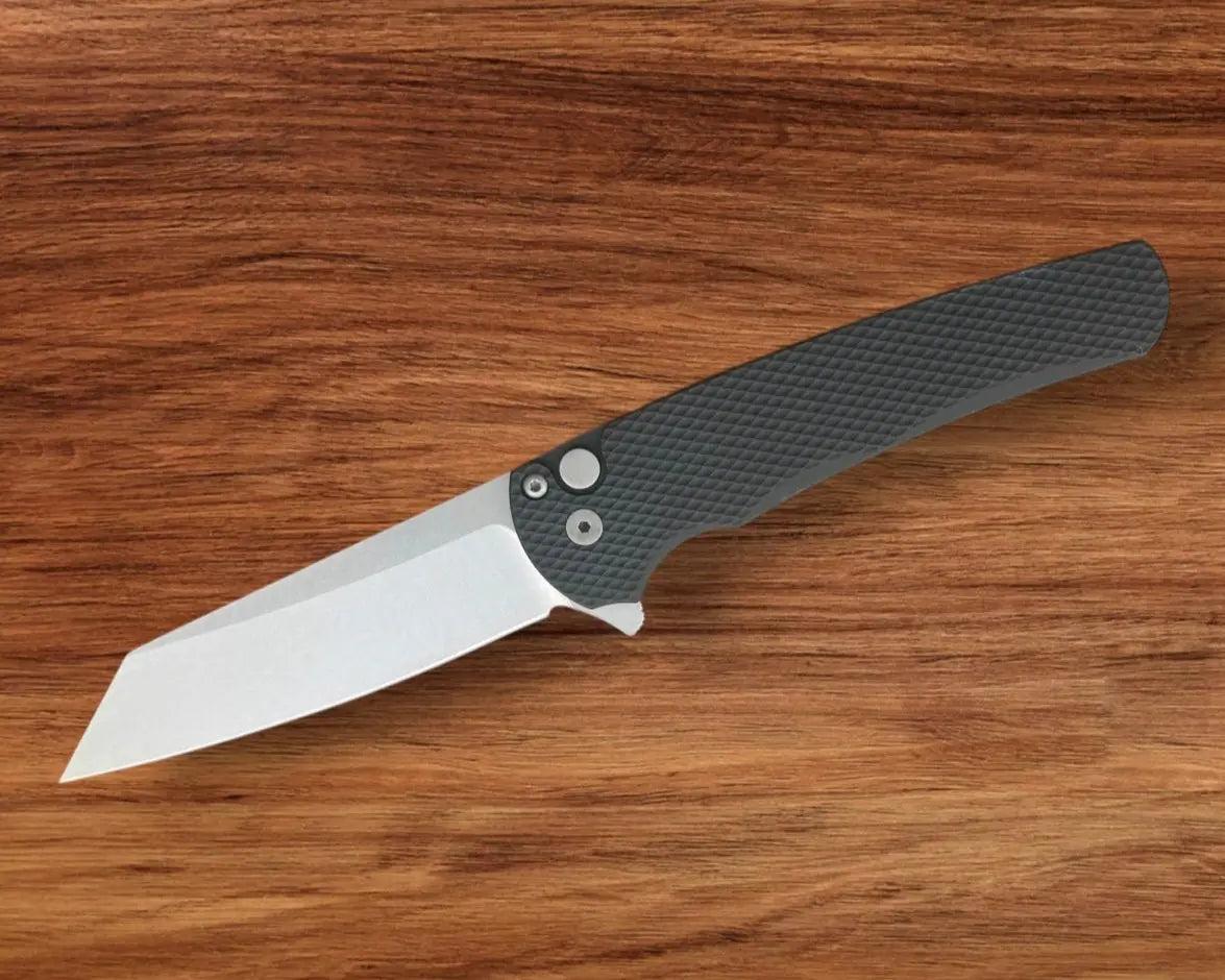Pro-Tech-Pro-Tech 5405 Malibu - Textured Black Handle - Stonewash Reverse Tanto Magnacut Blade-10-Urban Cutlery
