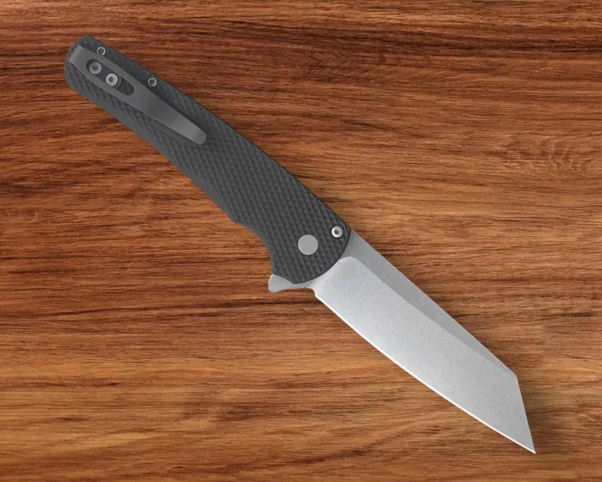 Pro-Tech-Pro-Tech 5405 Malibu - Textured Black Handle - Stonewash Reverse Tanto Magnacut Blade-11-Urban Cutlery