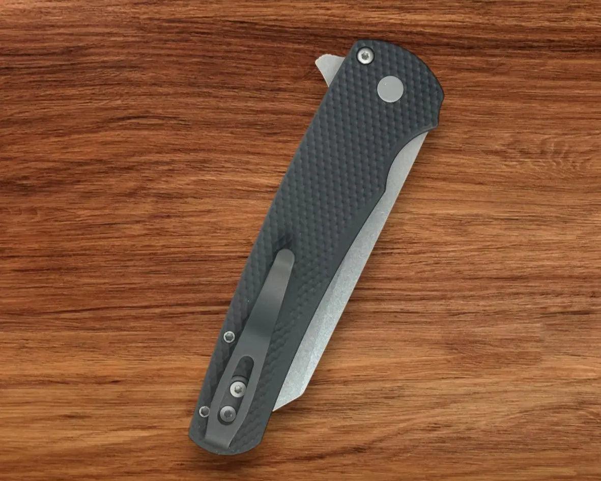 Pro-Tech-Pro-Tech 5405 Malibu - Textured Black Handle - Stonewash Reverse Tanto Magnacut Blade-13-Urban Cutlery