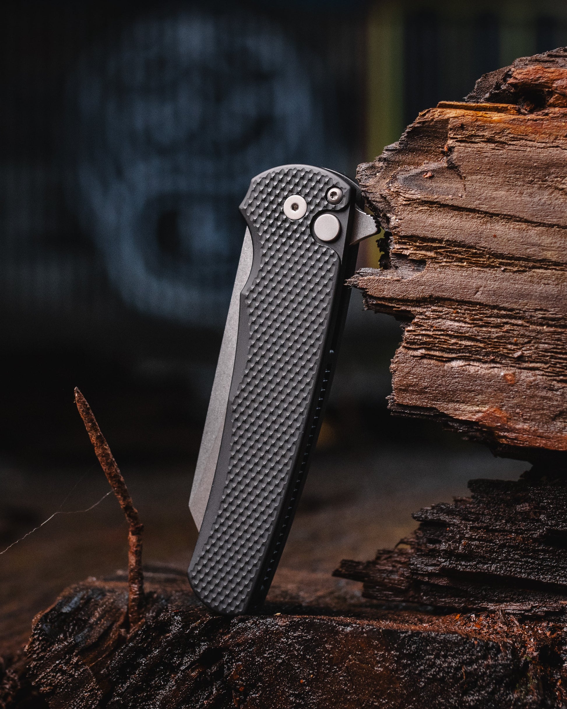 Pro-Tech-Pro-Tech 5405 Malibu - Textured Black Handle - Stonewash Reverse Tanto Magnacut Blade-8-Urban Cutlery