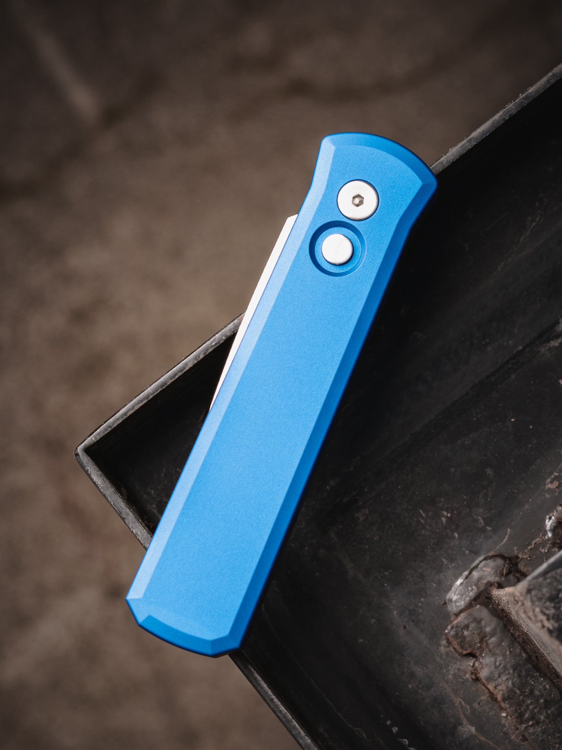 Pro-Tech-Pro-Tech 721.Satin.Blue Godson AUTO - Solid Dark Blue Handles - Satin 154CM Blade-3-Urban Cutlery